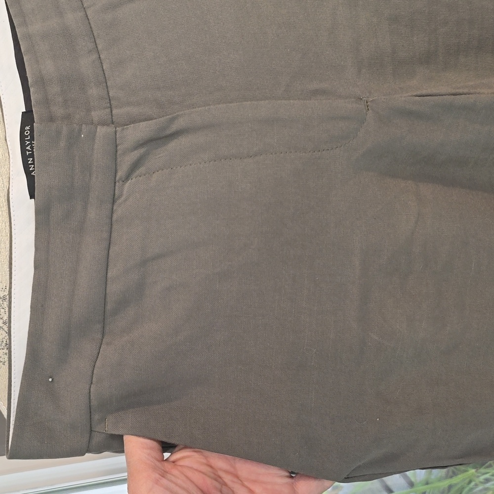 Ann Taylor Olive Green Wide Leg Pants - Picture 4 of 7